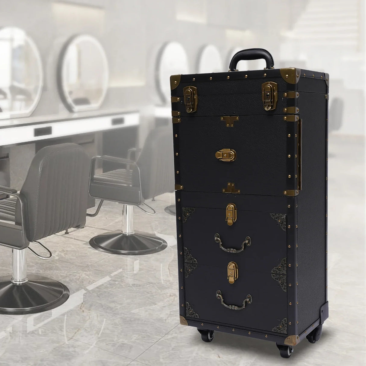Rolling Lockable Makeup Hairdressing Trolley Stylist Beauty Salon