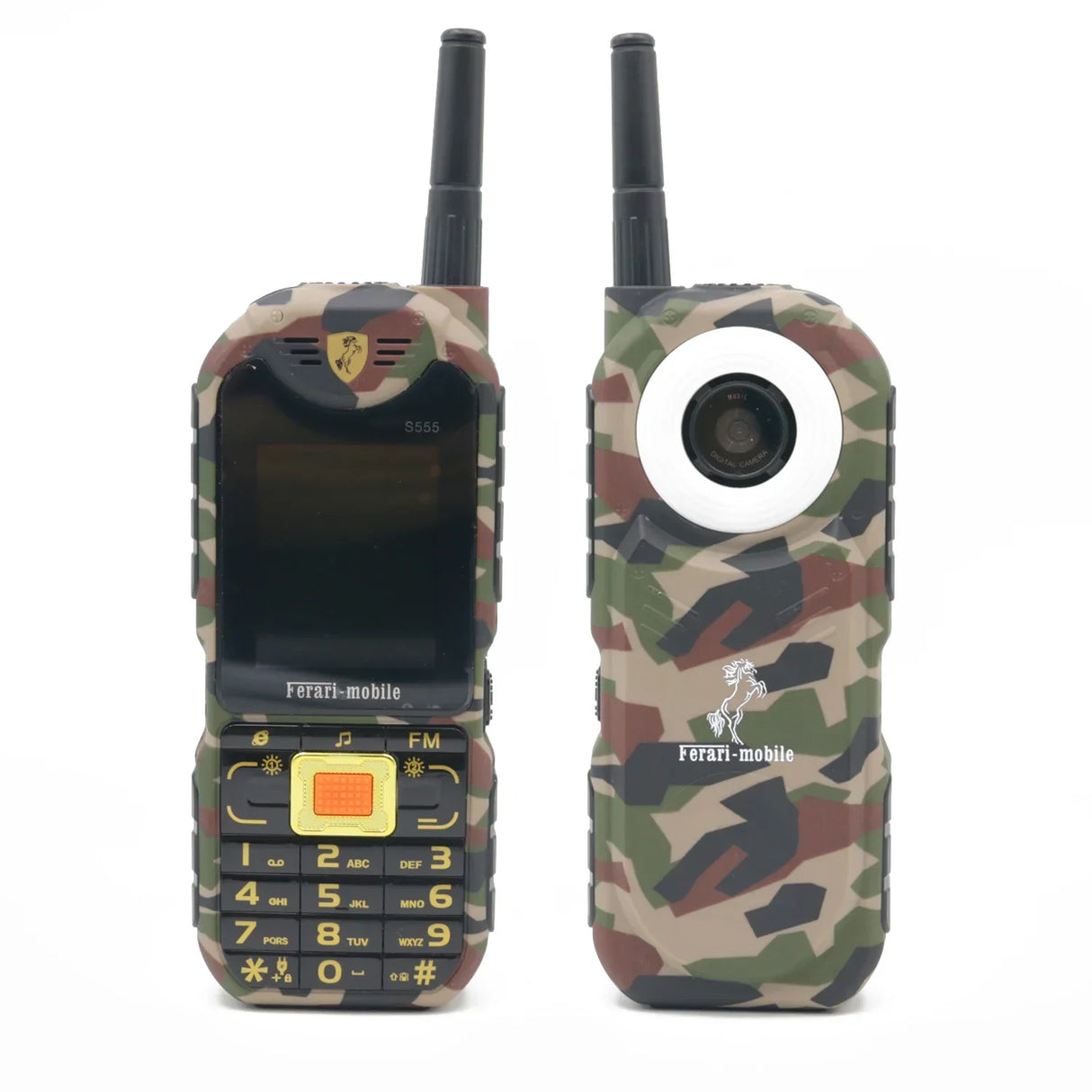 Camouflage Mobile Phone with Antenna FM Radio Power