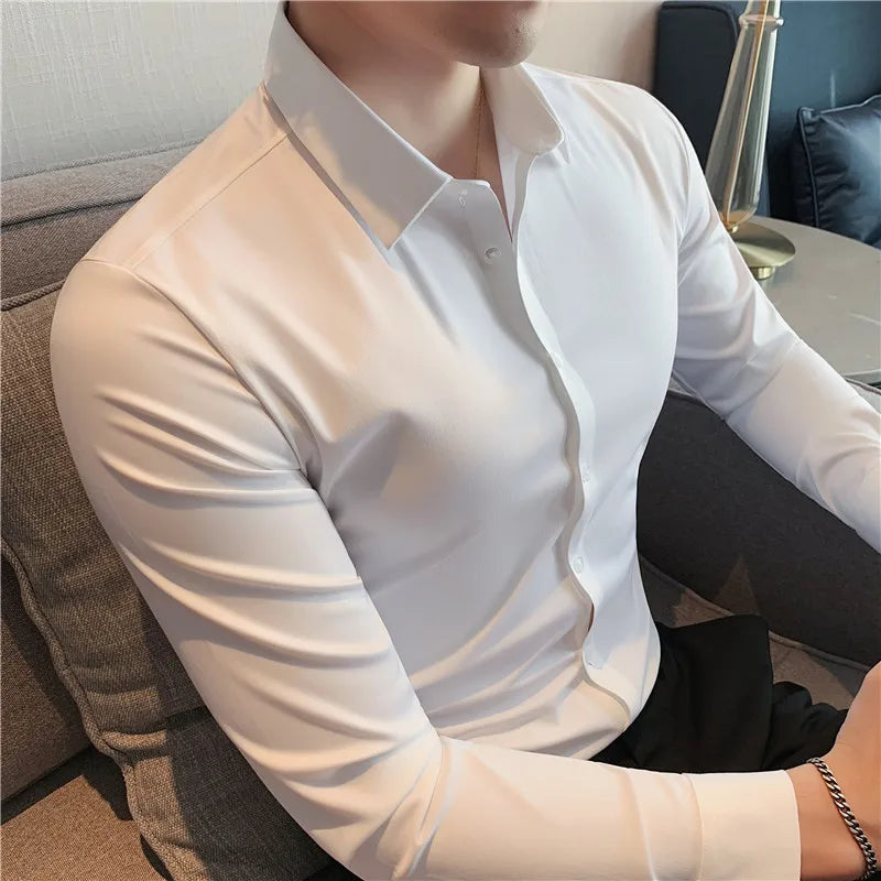 Plus Size 4XL-M High Elasticity Seamless Shirts Men