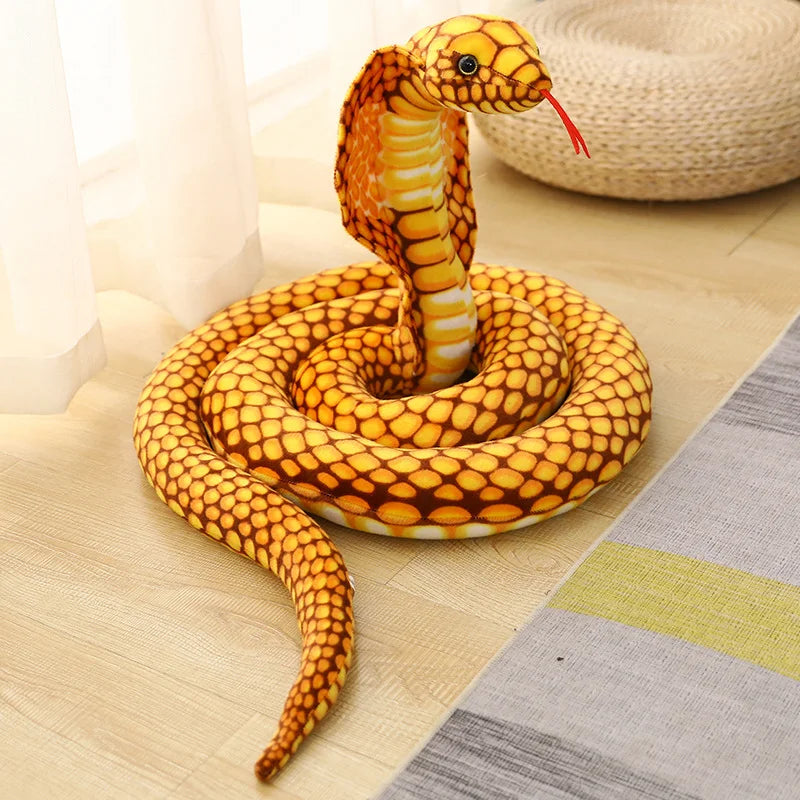 80/170/240cm Simulated Colorful Cobra Plush Toy Stuffed Animals