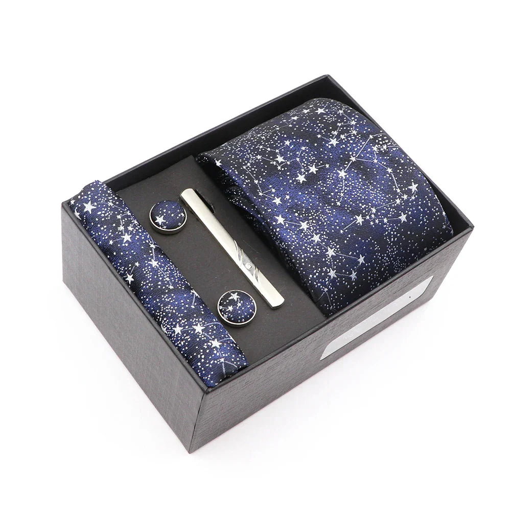 Gracefully Polyester Tie Set With Box Red Floral