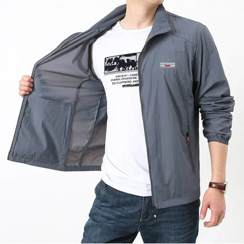 Summer Lightweight Jacket Men Windbreaker Thin Skin Raincoat