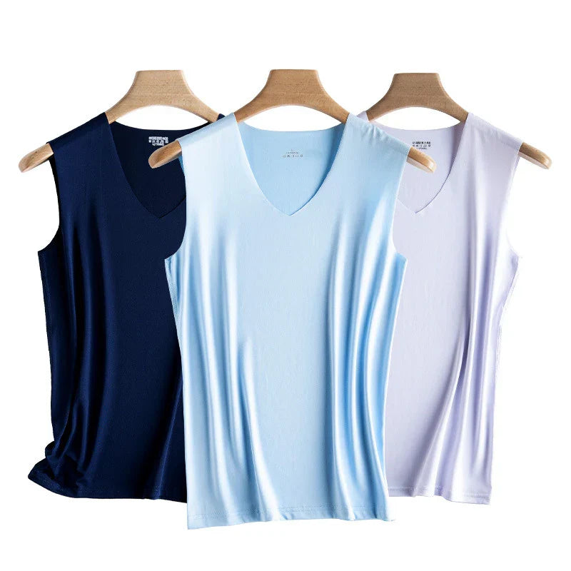 Ice Silk Seamless Mens Vest Loose Sleeveless Sport