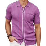Men's Luxury Knitted Short Sleeve Polo Shirt Casual