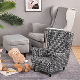 Floral Printed Wing Chair Cover All-inclusive Wingback Armchair