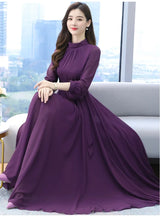 Plus Size Spring Autumn Women Maxi Dresses Female