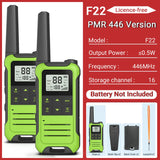 2pcs Baofeng F22 PMR446 FRS Mini Communication Radio