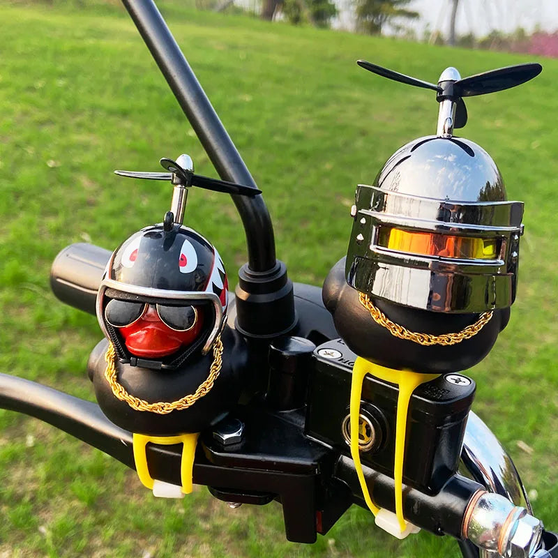 Broken Wind Rubber Duck With Helmet Pendant Duck