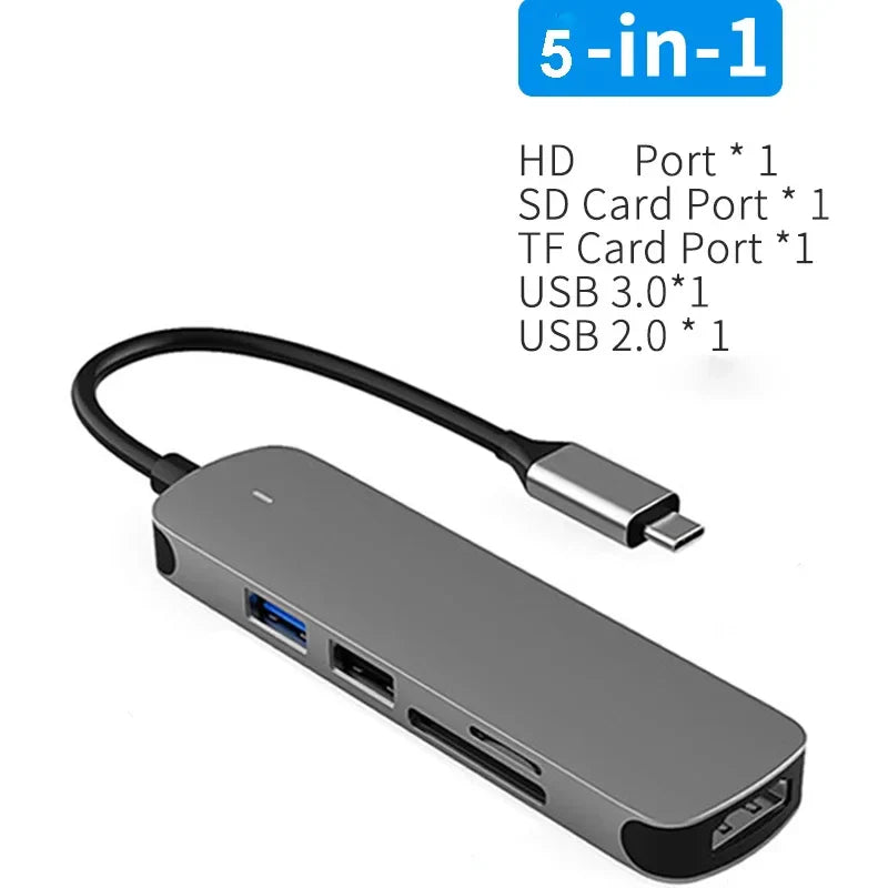 Docking Station Type C HUB To HDMI-Compatible Adapter
