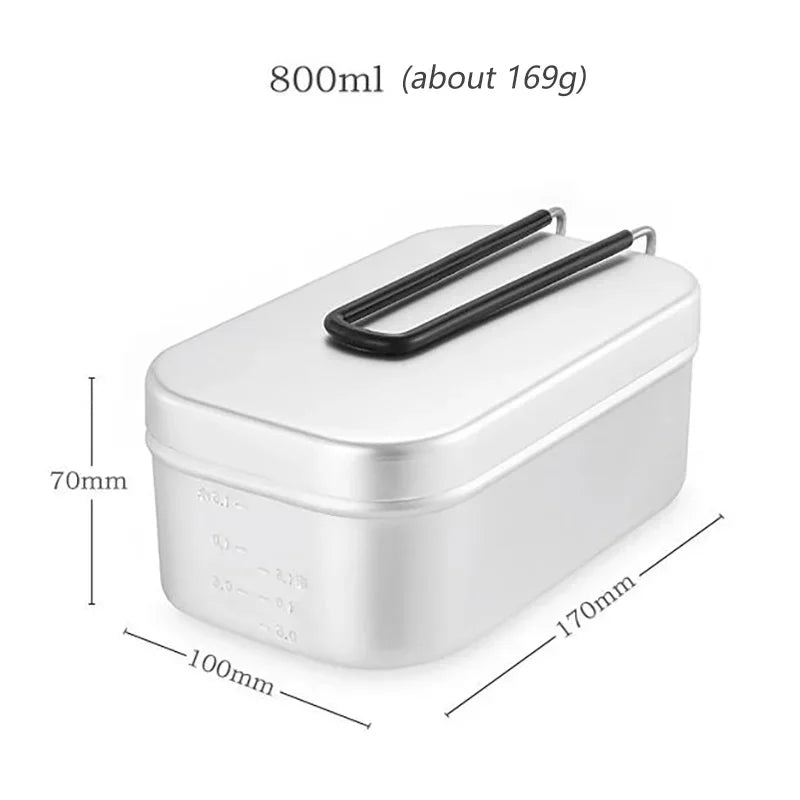 Outdoor Camping Tableware Aluminum Tourist Lunch Box Portable
