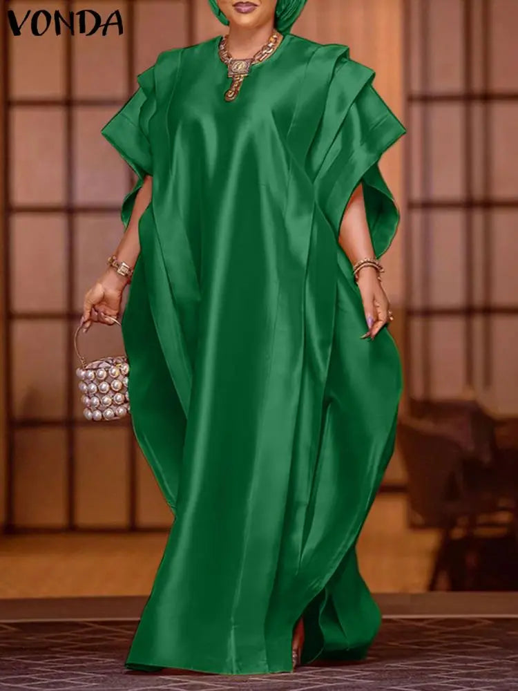 Plus Size 5XL VONDA Summer Maxi Dress Women