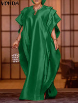 Plus Size 5XL VONDA Summer Maxi Dress Women