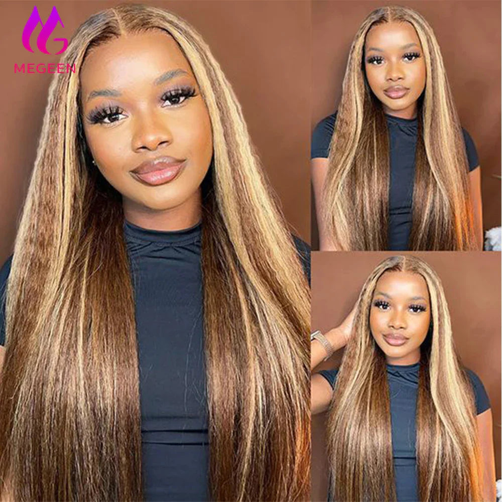 Highlight Kinky Straight Bundles Brazilian P4/27 Ombre Brown