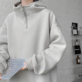 Turtleneck Hoodie Zipper Pullovers Streetwear Hip Hop Hooded