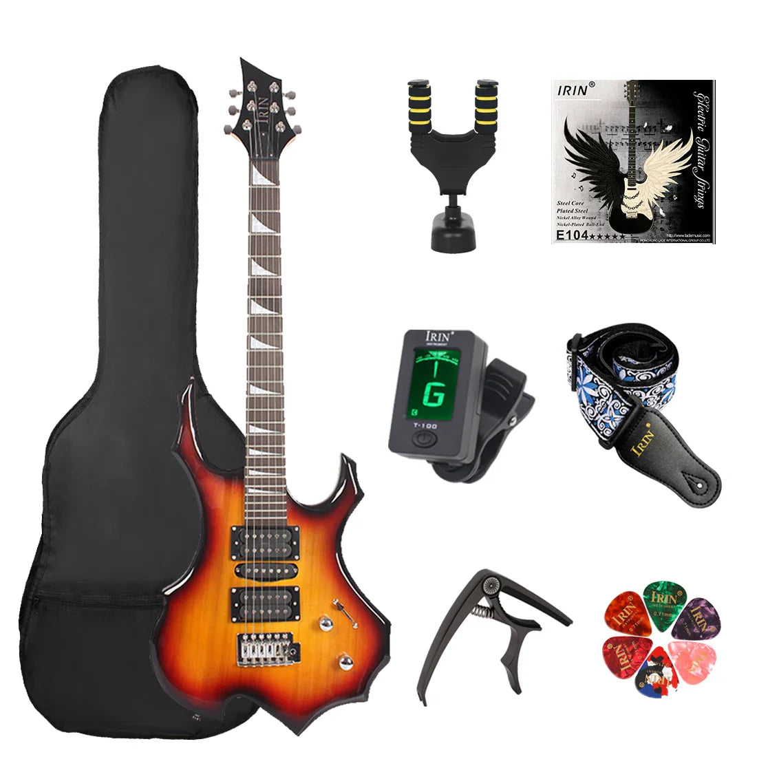 IRIN 24 Frets Electric Guitar Maple Neck Flame