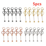 15Pcs Metal Beaded Keyring Beadable Bar Keychain Lobster