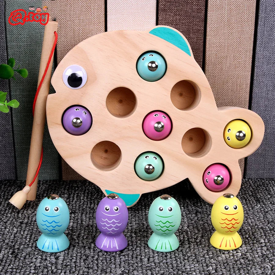 Wooden Fishing Game Kids Montessori Educational Toy Set