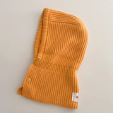 Baby Knitted One-piece Cap Scarf Solid Color Warm