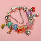 Cute Enamel Disney Princess Dress Charms Bracelet Women