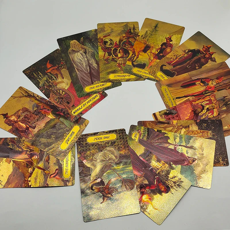 Fancy Design Gold Foil Tarot Cards Mysterious Witch