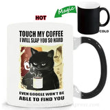 Funny Cat Mugs Coworker Gifts Coffee Spelled Backwards