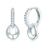 Anziw D Moissanite Hoops Earrings Silver 925 1.3mm