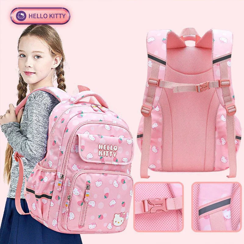 Sanrioed Hello kitty Schoolbag Cartoon Strawberry Kitty Cat