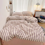3PCS Bedding Set Nordic Colorful Striped Printing Duvet