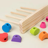 Montessori Wooden Beads Sequencing Toy Set, Five Columns