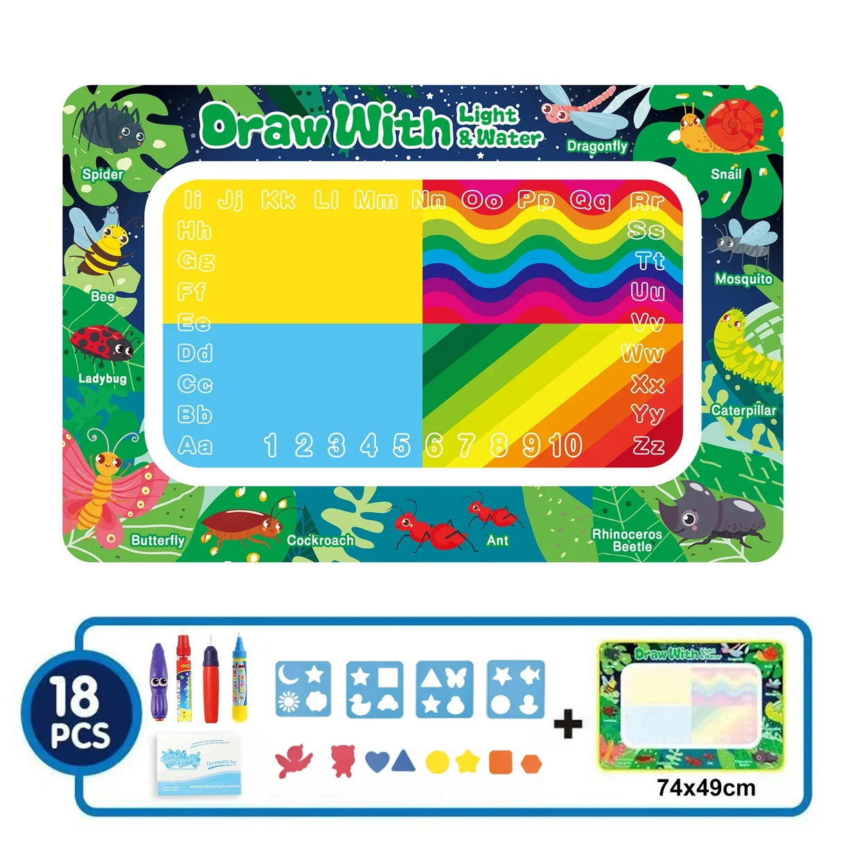 Coolplay Magic Water Drawing Mat Coloring Doodle Mat