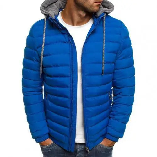 New Oversize Men Detachable Hat Padded Hooded Cardigan