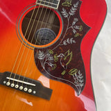 One piece connected wooden guitar, tomato color, real