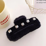 Autumn Winter Retro Oversized Geometric Plush Hair Clip