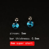 2PCS 4mm Short Ear Studs Earring Outside Upper