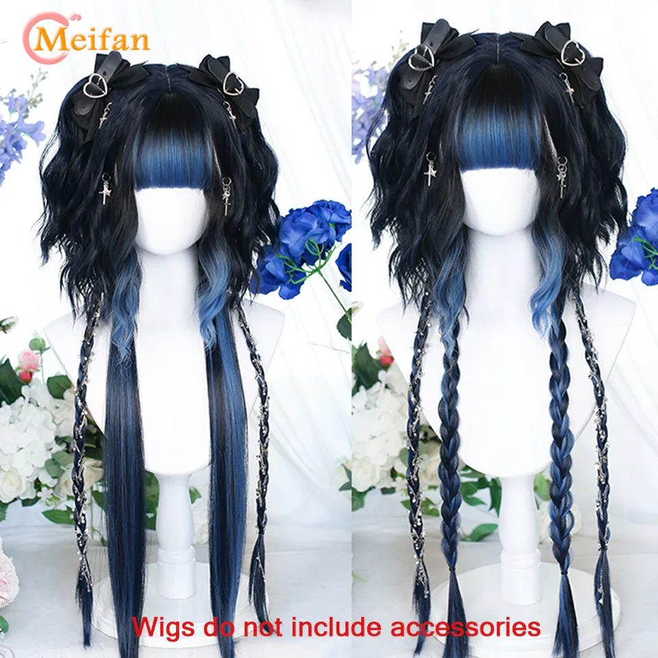 MEIFAN Long Lolita Ombre Harajuku Wig With Bang
