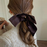 New Vintage Velvet Bow Scrunchie Rabbit Knot Hair