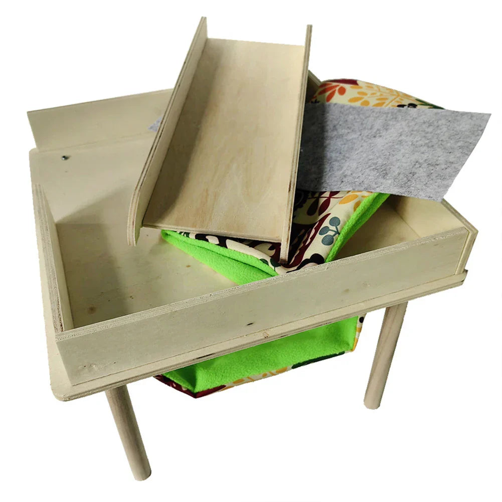 Guinea Pig Hammock With Platform Stairs Wooden Hamster
