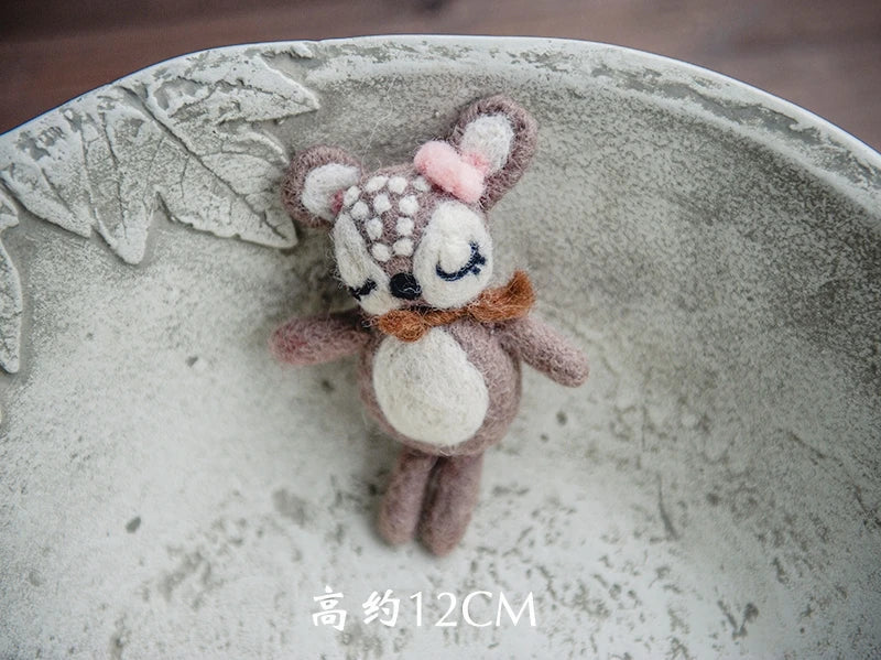 Newborn Photography Props for Baby Cute Animals Handmade Wool Doll Fotografia Accessory Studio Shooting Photo Props Accessories