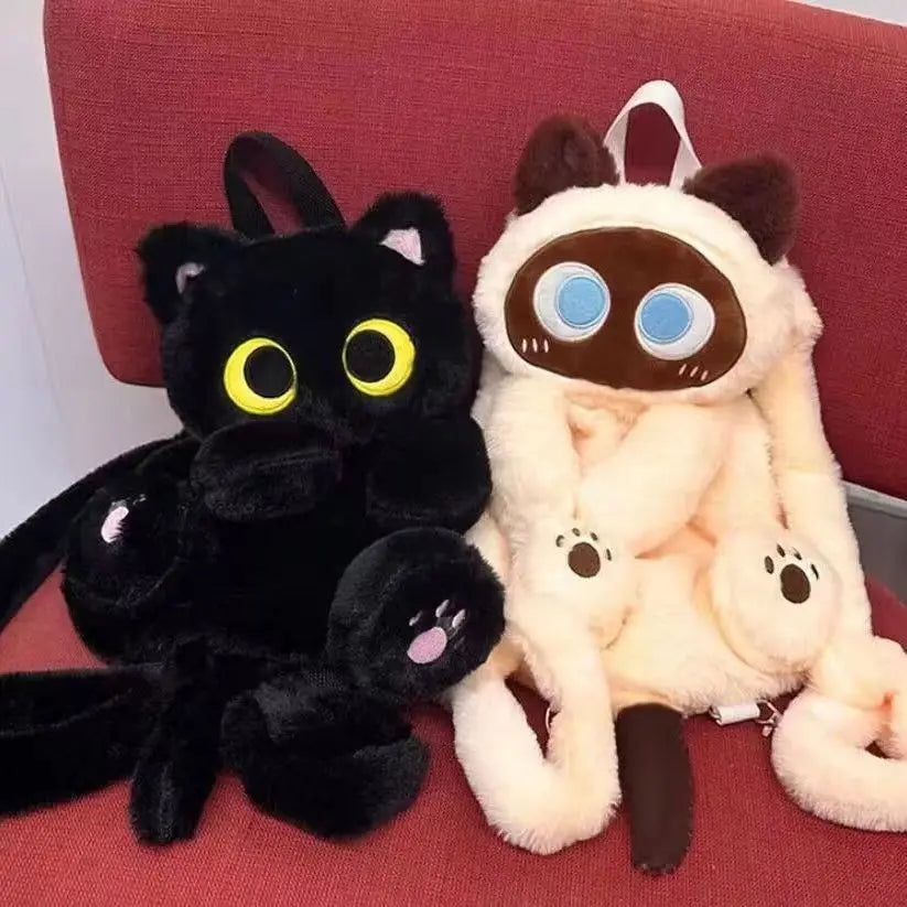 40cm Kawaii Plush Big Eyes Cat Toy Backpack