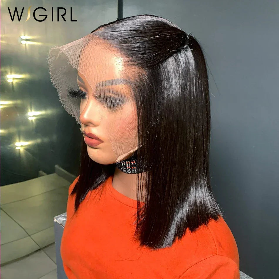 13x6 Straight Lace Frontal Bob Wig Pre Plucked