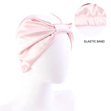 Women Stretch Silk Imitation Nightcap Fashion Color Contrast