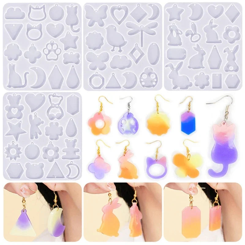 DIY Geometric Animal Shaped Earrings Silicone Mold with