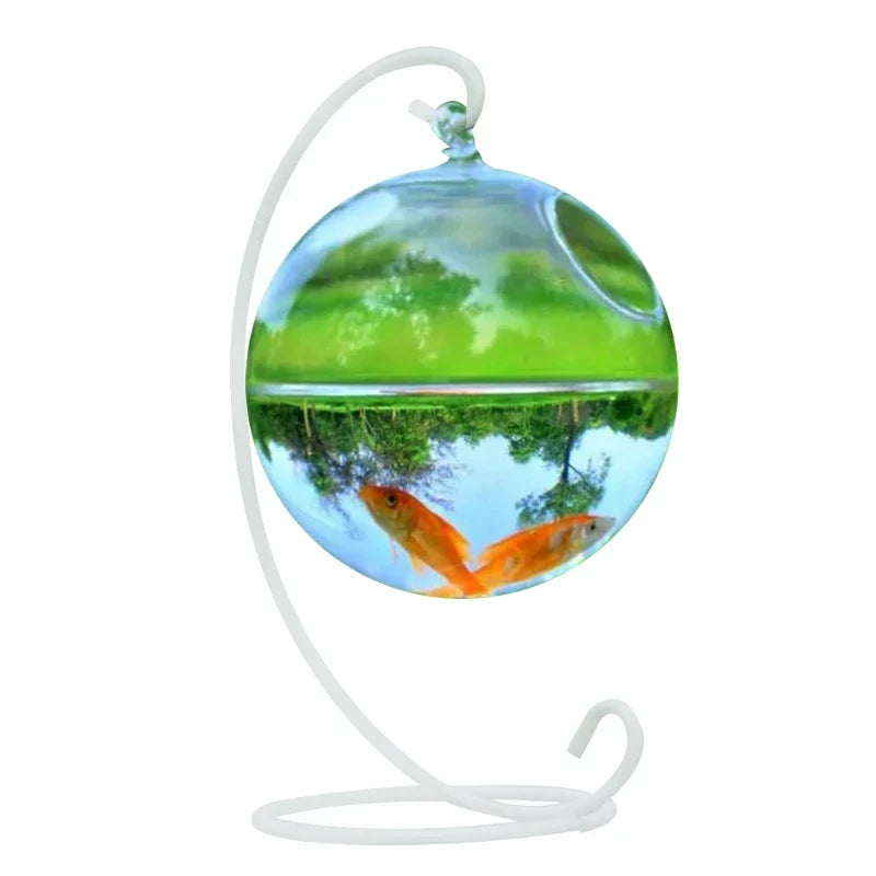 Fish Bowl,Transparent Spherical Glass Handmade Fish Round Shape