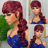 Mullet Wig Highlight Full Machine Made Wig With