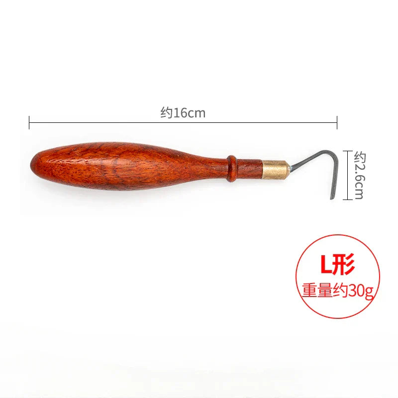 Tungsten Steel Ring-shaped Double-head Trimming Scraper Wooden Handle