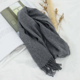 Men Scarf 100 Wool Plaid Warm Soft Muffler