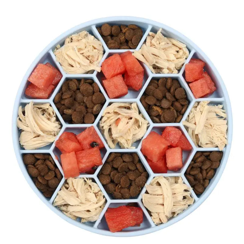 Pet honeycomb slow food bowl dog choking bowl