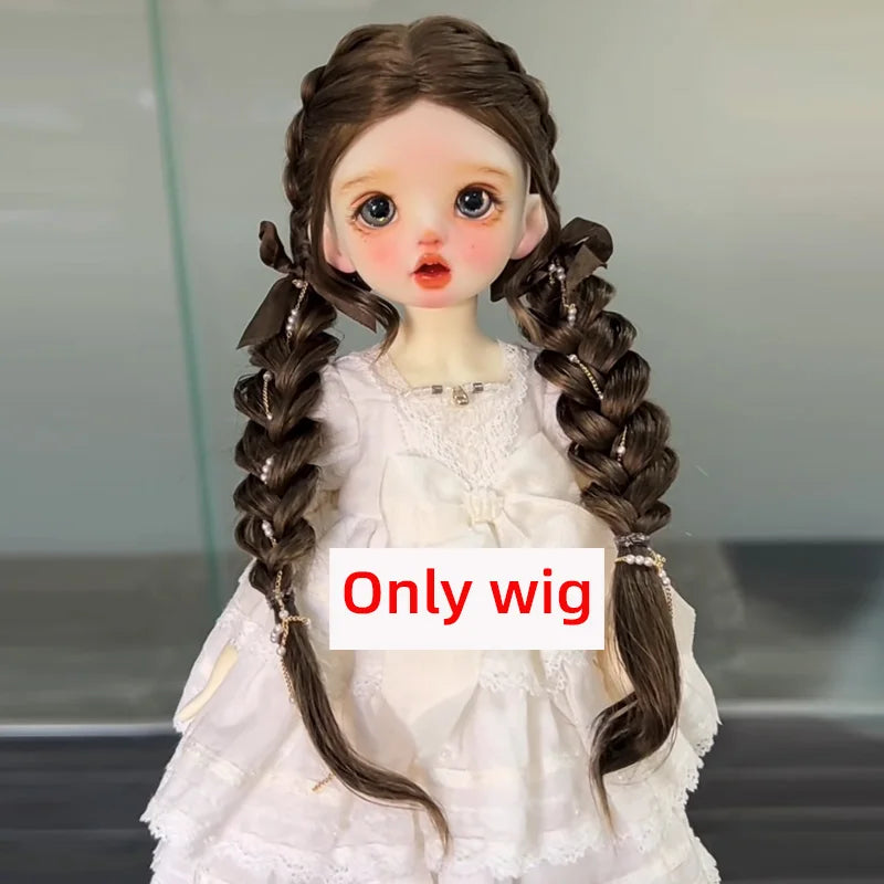 1/6BJD Wig Bangs Ponytail Curly Soft Mohair Wig