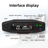 Newest Universal 12000 RPM Motorcycle Speedometer Oil Gauge Tachometer Digital Meters Instrument Cluster Turn Signal Light