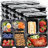 20/50pcs Lunch Box 3 Compartment Food Storages With